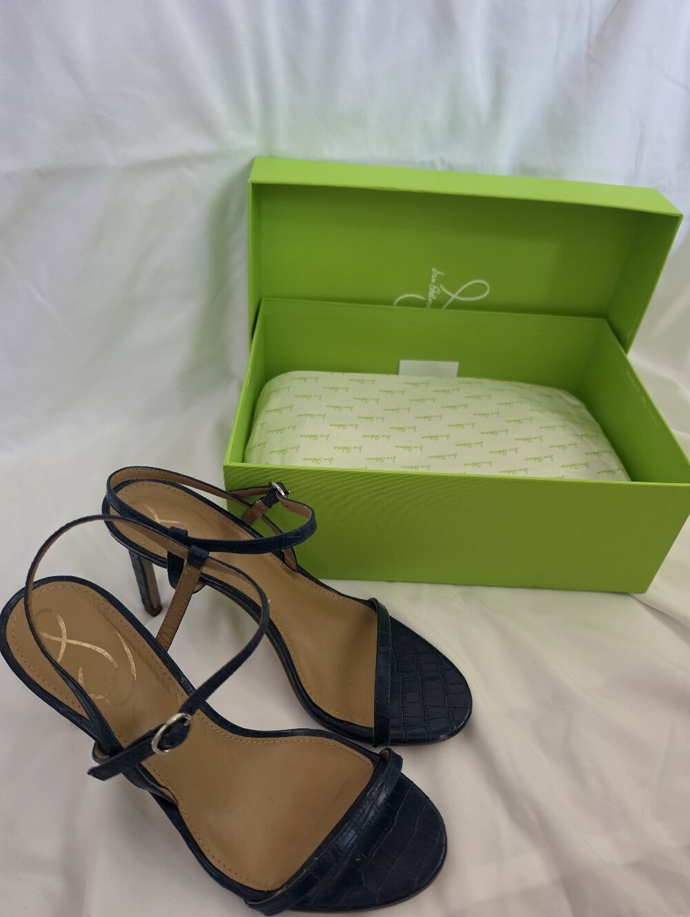 Sam Edelman Tourquois Crocodile T-Strap Heeled Sandal | Size 7 NWT - Picture 2 of 4